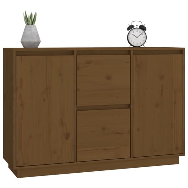 Skänk honungsbrun 111x34x75 cm massiv furu