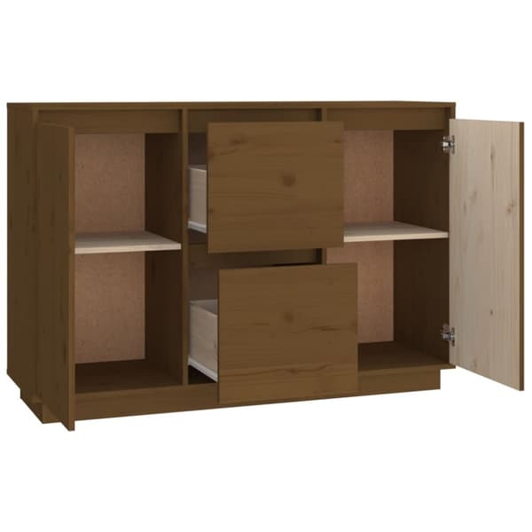 Skänk honungsbrun 111x34x75 cm massiv furu
