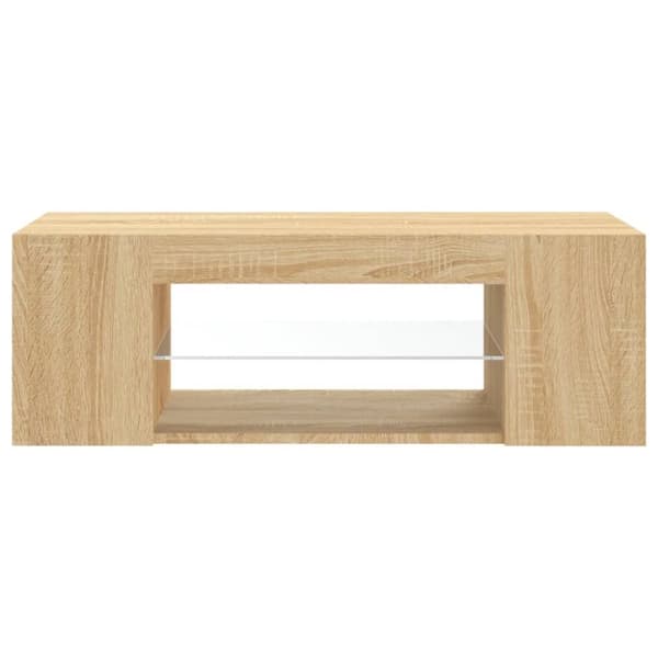TV-bänk med LED-belysning sonoma-ek 90x39x30 cm