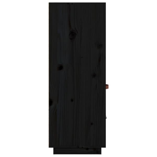 højskab 67x40x108,5 cm massivt fyrretræ sort