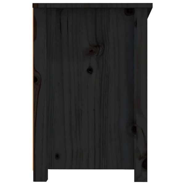 tv-bord 114x35x52 cm massivt fyrretræ sort