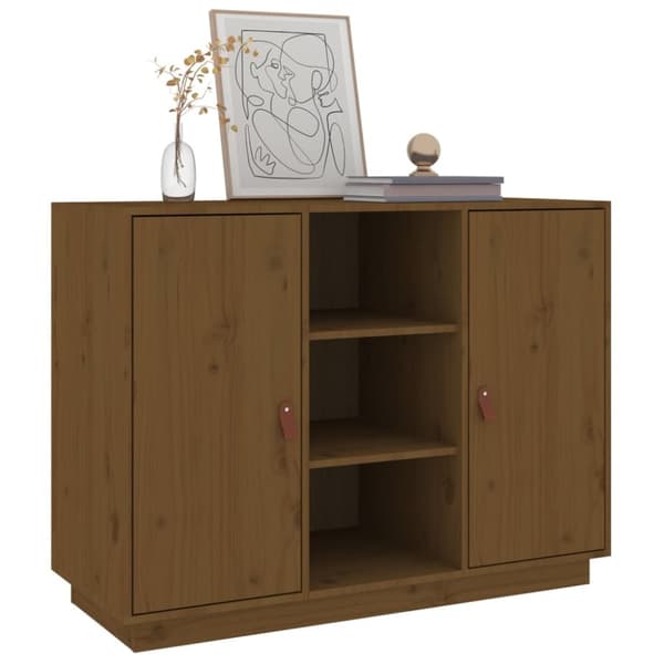 Skänk honungsbrun 100x40x75 cm massiv furu