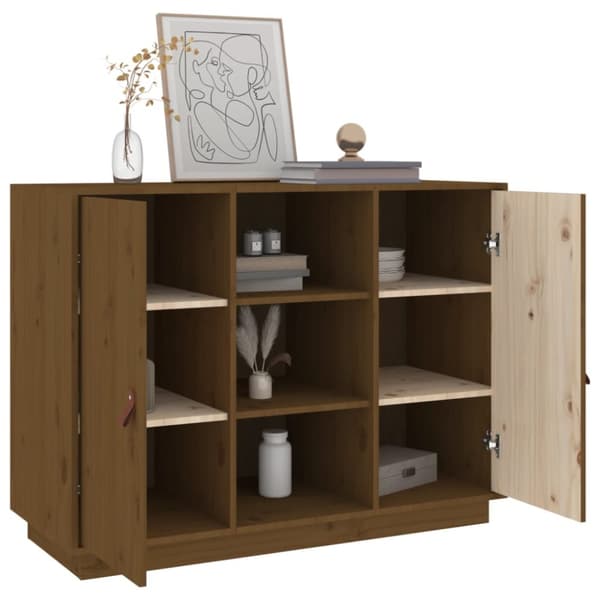 Skänk honungsbrun 100x40x75 cm massiv furu