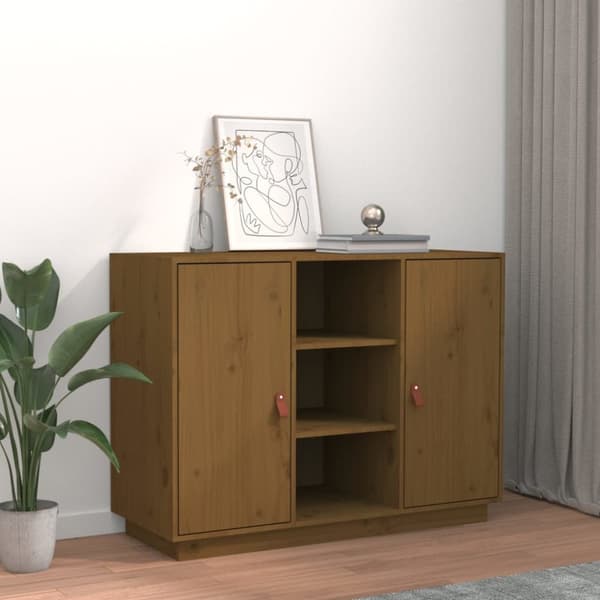 Skänk honungsbrun 100x40x75 cm massiv furu