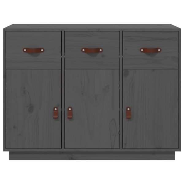 skænk 100x40x75 cm massivt fyrretræ Grå
