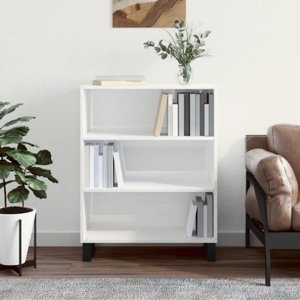 skab 69,5x32,5x90 cm konstrueret træ hvid højglans