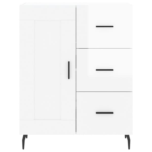 skænk 69,5x34x90 cm konstrueret træ hvid højglans