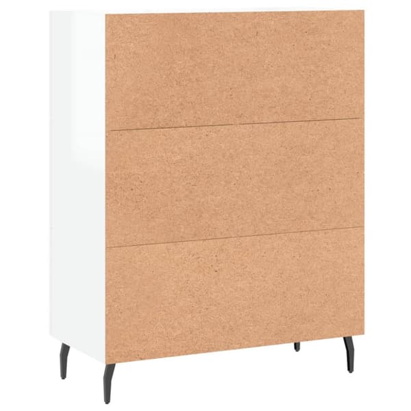 skænk 69,5x34x90 cm konstrueret træ hvid højglans