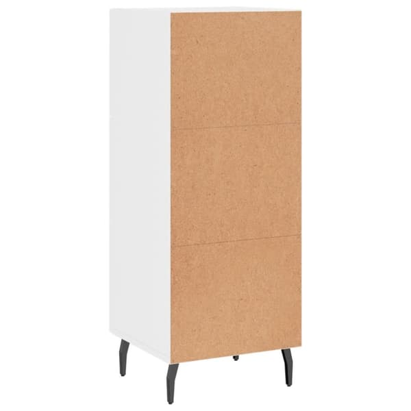 skænk 34,5x34x90 cm konstrueret træ hvid højglans