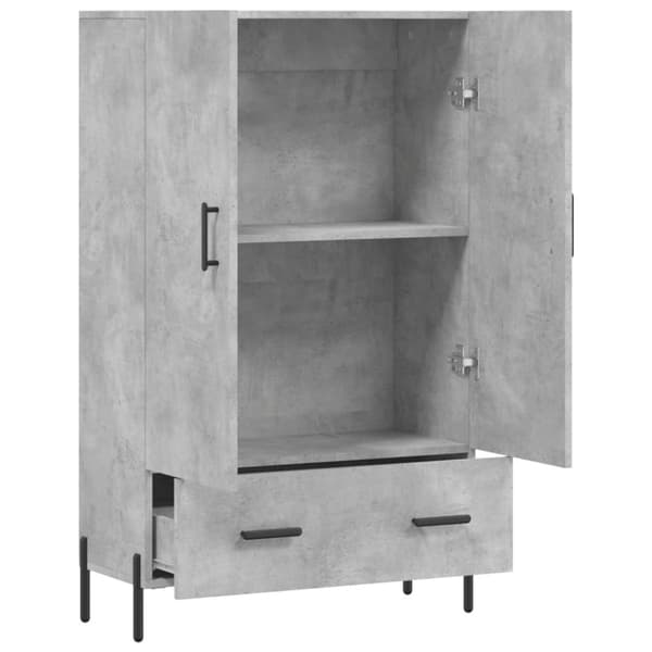 Kaappi betoninharmaa 69,5x31x115 cm tekninen puu