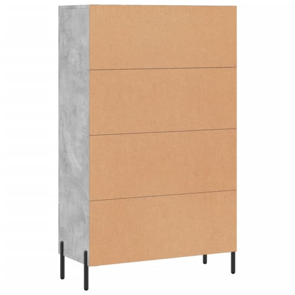Kaappi betoninharmaa 69,5x31x115 cm tekninen puu