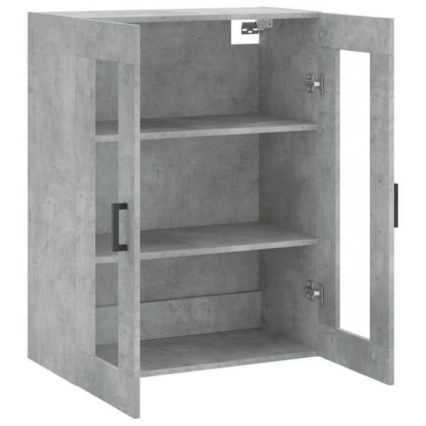 væghængt skab 69,5x34x90 cm konstrueret træ betongrå