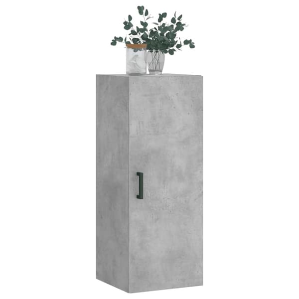 vægskab 34,5x34x90 cm konstrueret træ betongrå
