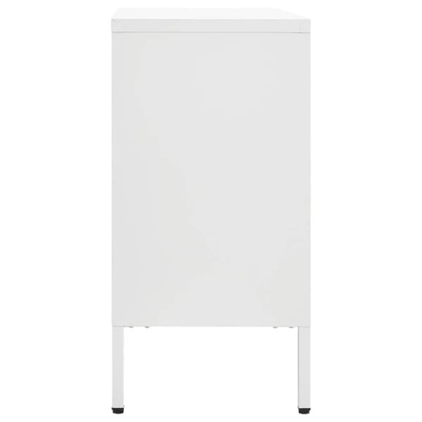 Skänk vit 105x35x70 cm stål och härdat glas