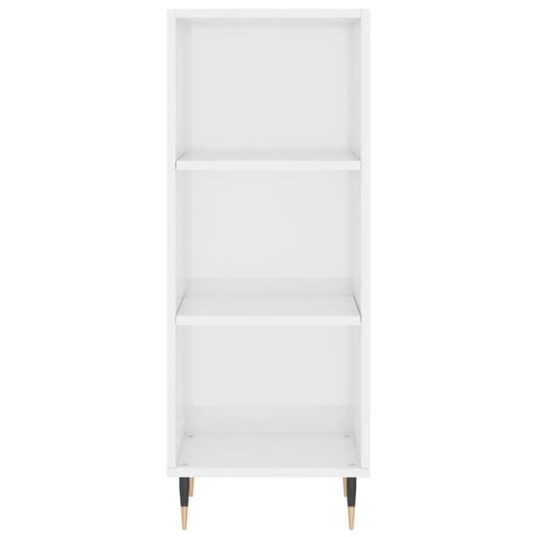 skænk 34,5x32,5x90 cm konstrueret træ hvid højglans