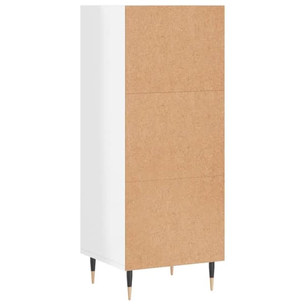 skænk 34,5x32,5x90 cm konstrueret træ hvid højglans