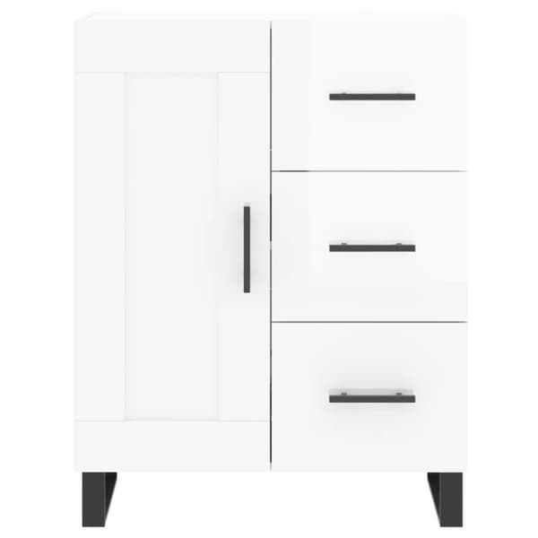 skænk 69,5x34x90 cm konstrueret træ hvid højglans