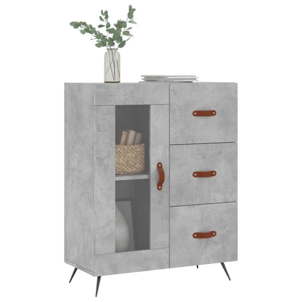 skænk 69,5x34x90 cm konstrueret træ betongrå
