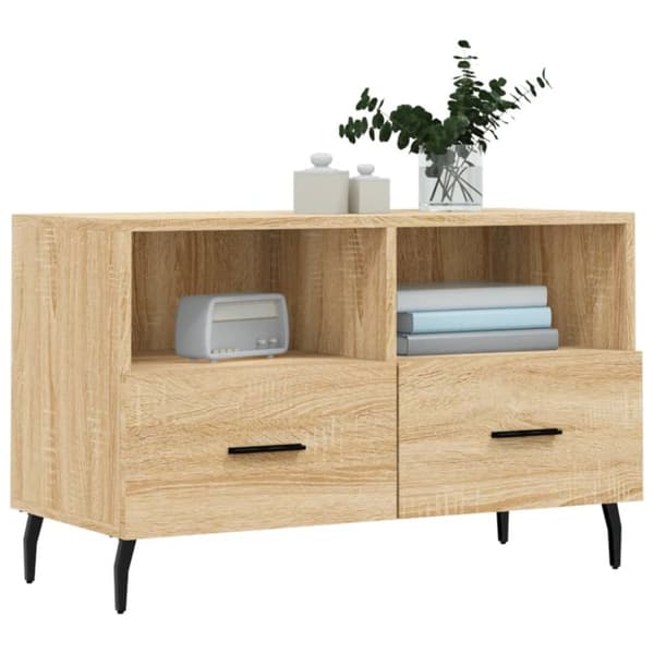 Tv-bänk sonoma ek 80x36x50 cm konstruerat trä