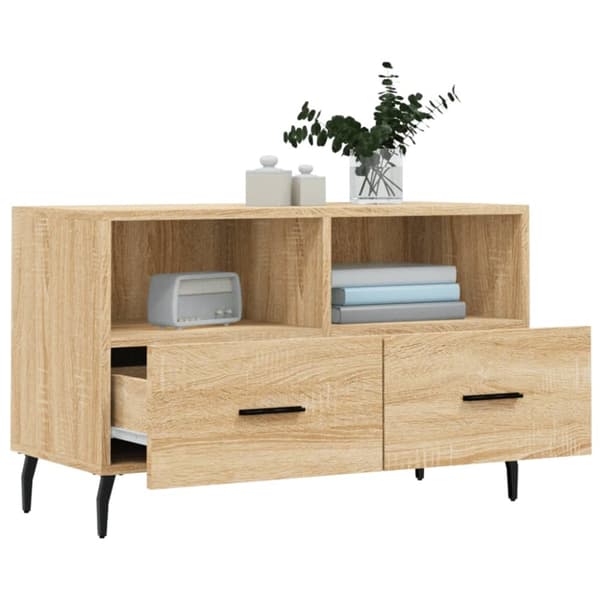 Tv-bänk sonoma ek 80x36x50 cm konstruerat trä