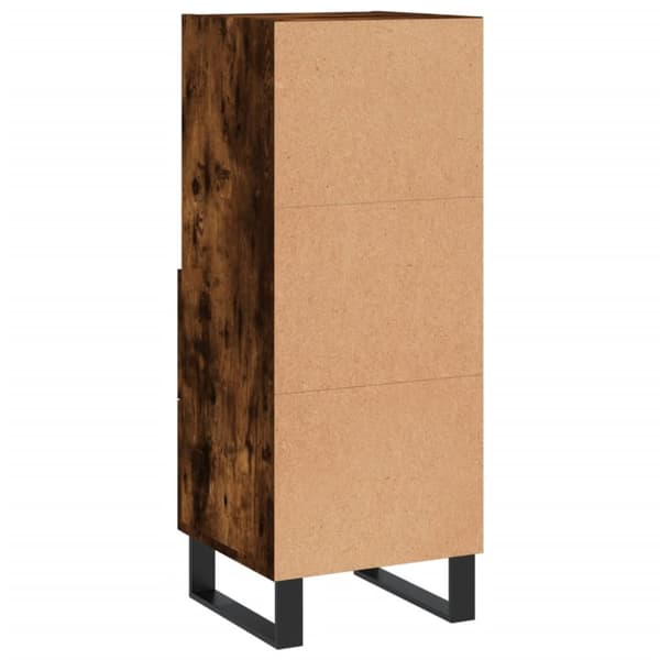 skænk 34,5x34x90 cm konstrueret træ røget egetræsfarve