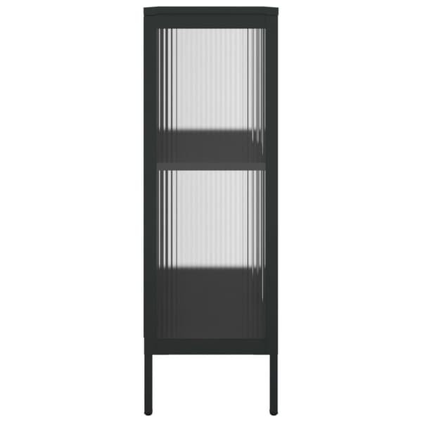 skænk 75x35x105 cm glas og stål sort