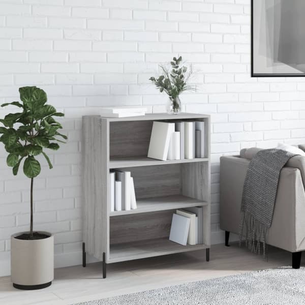 skab 69,5x32,5x90 cm konstrueret træ grå sonoma-eg