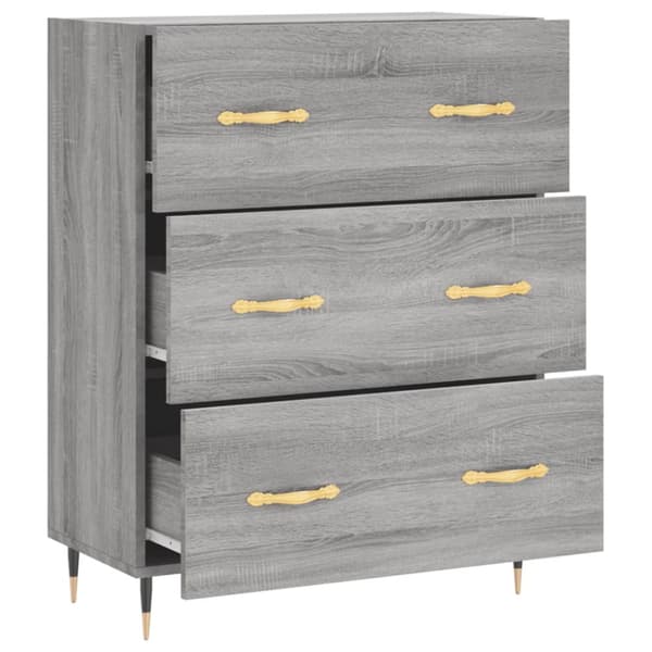skænk 69,5x34x90 cm konstrueret træ grå sonoma-eg