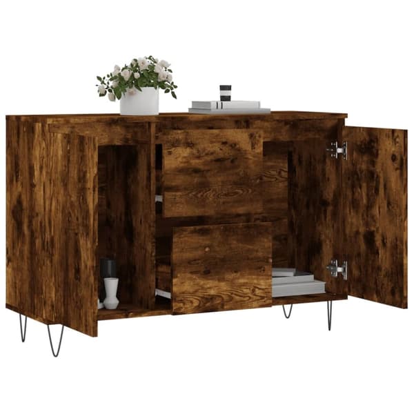 skænk 104x35x70 cm konstrueret træ røget egetræsfarve