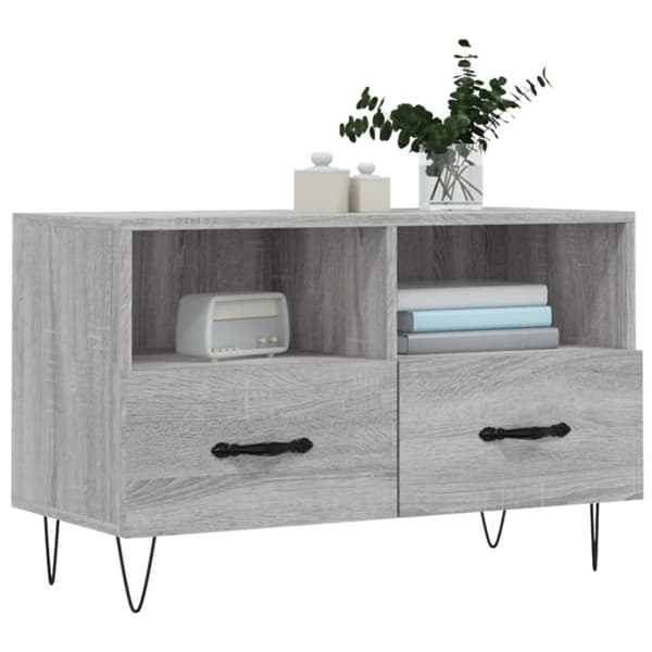 TV-taso harmaa Sonoma 80x36x50 cm tekninen puu
