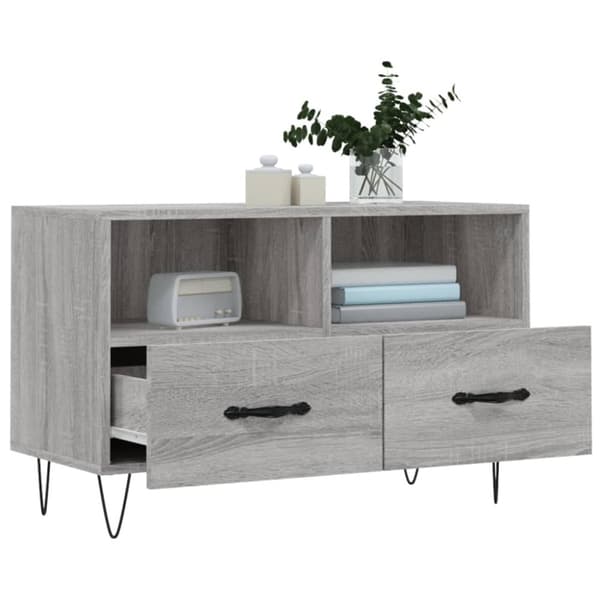 TV-taso harmaa Sonoma 80x36x50 cm tekninen puu