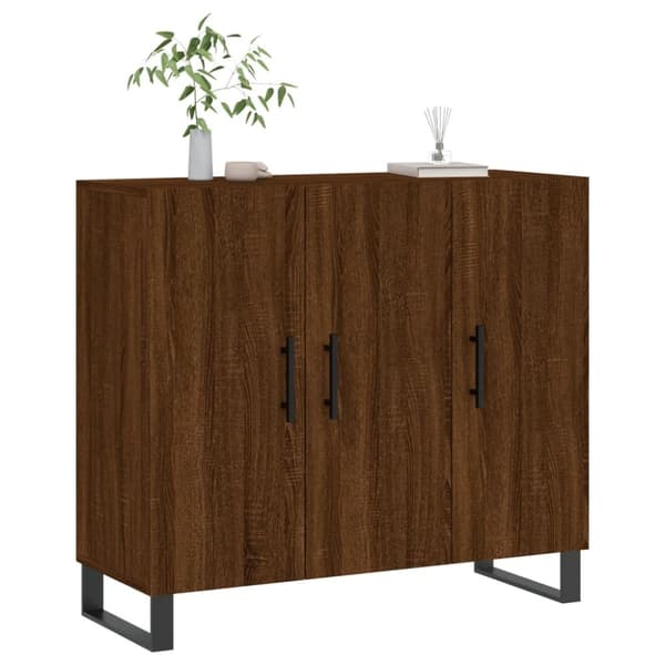 Senkki ruskea tammi 90x34x80 cm tekninen puu