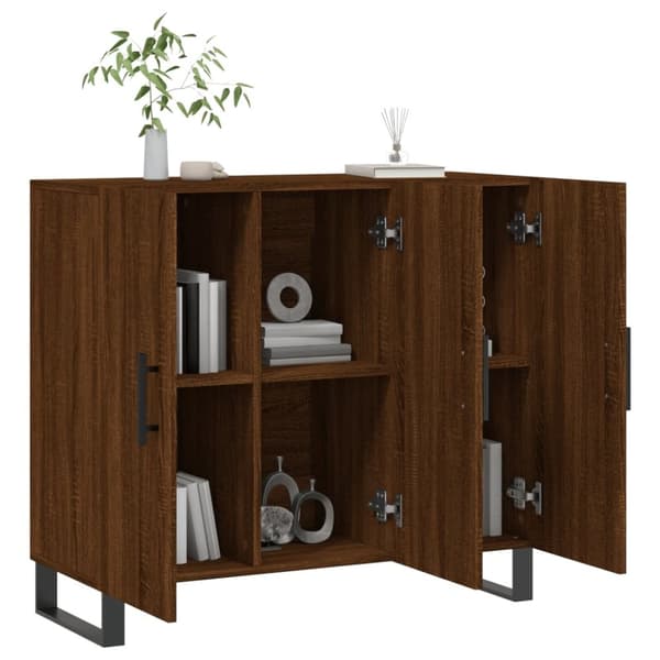Senkki ruskea tammi 90x34x80 cm tekninen puu