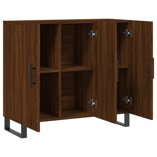 Senkki ruskea tammi 90x34x80 cm tekninen puu