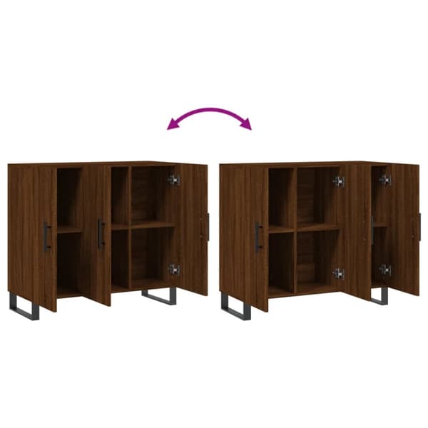 Senkki ruskea tammi 90x34x80 cm tekninen puu