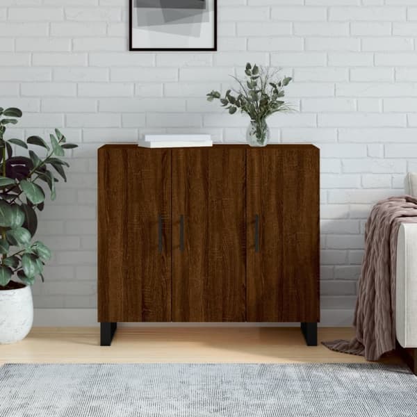 Senkki ruskea tammi 90x34x80 cm tekninen puu