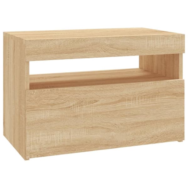 TV-bänk med LED-belysning 2 st sonoma-ek 60x35x40 cm