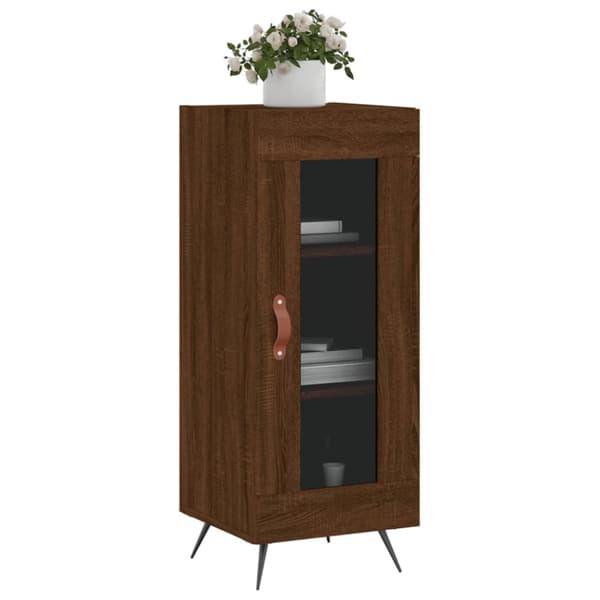 skænk 34,5x34x90 cm konstrueret træ brun egetræsfarve