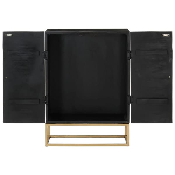 Senkki musta 55x34x75 cm täysi mangopuu ja rauta