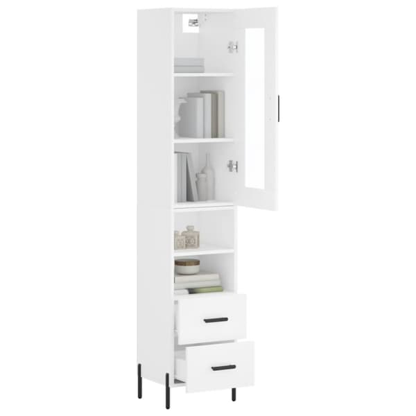 skab 34,5x34x180 cm konstrueret træ hvid