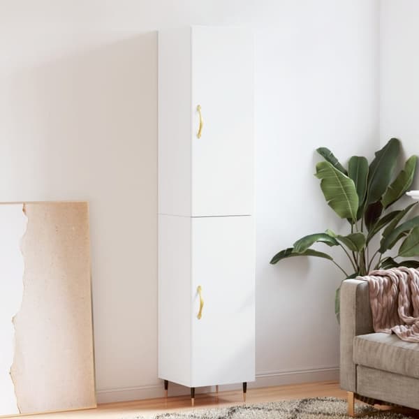 skab 34,5x34x180 cm konstrueret træ hvid