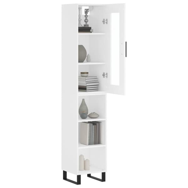 skab 34,5x34x180 cm konstrueret træ hvid