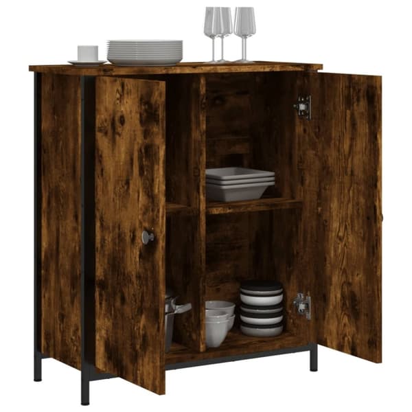 skænk 70x30x80 cm konstrueret træ røget egetræsfarve