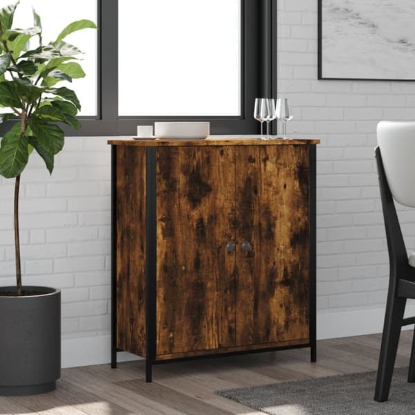 skænk 70x30x80 cm konstrueret træ røget egetræsfarve