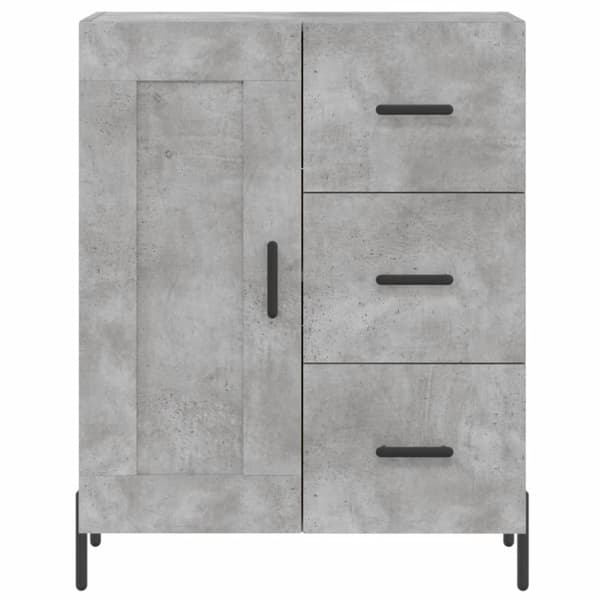 Kaappi betoninharmaa 69,5x34x180 cm tekninen puu