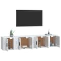 Miniatyrbild 3 av 10: Tv-skåp 4 delar högglans vit konstruerat trä