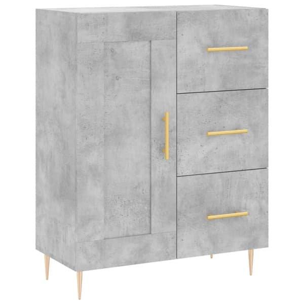 højskab 69,5x34x180 cm konstrueret træ betongrå