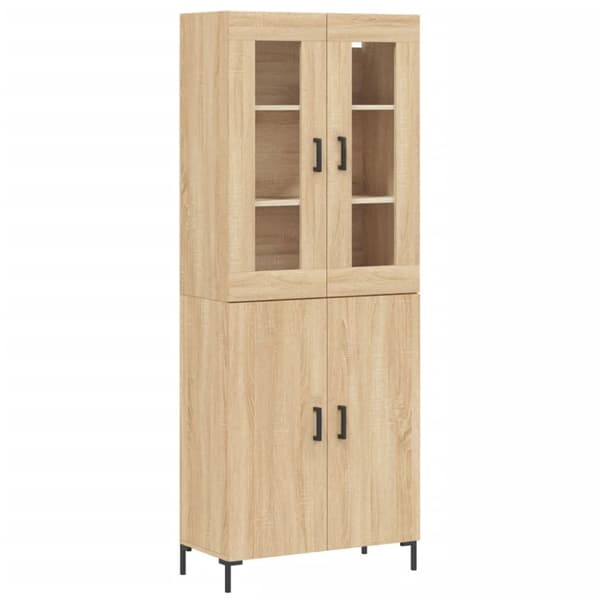 højskab 69,5x34x180 cm konstrueret træ sonoma-eg