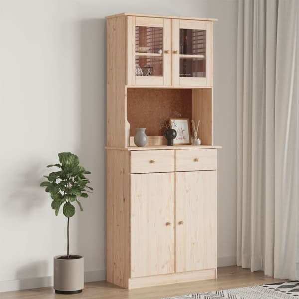 højskab ALTA 77x35x188 cm massivt fyrretræ