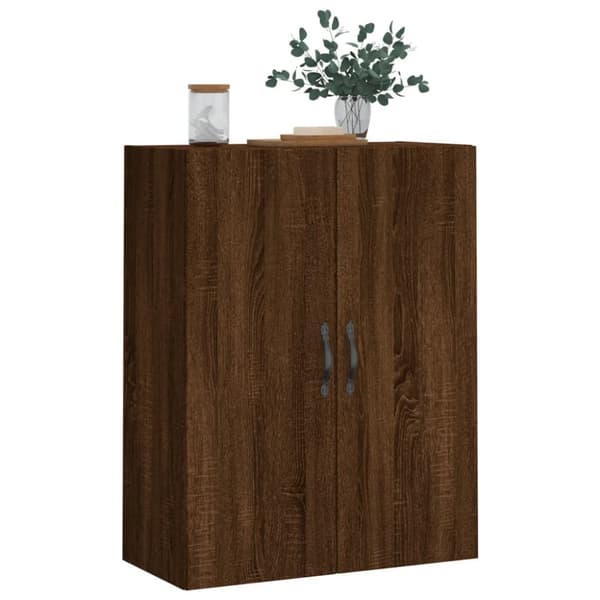 vægskab 69,5x34x90 cm konstrueret træ brun egetræsfarve
